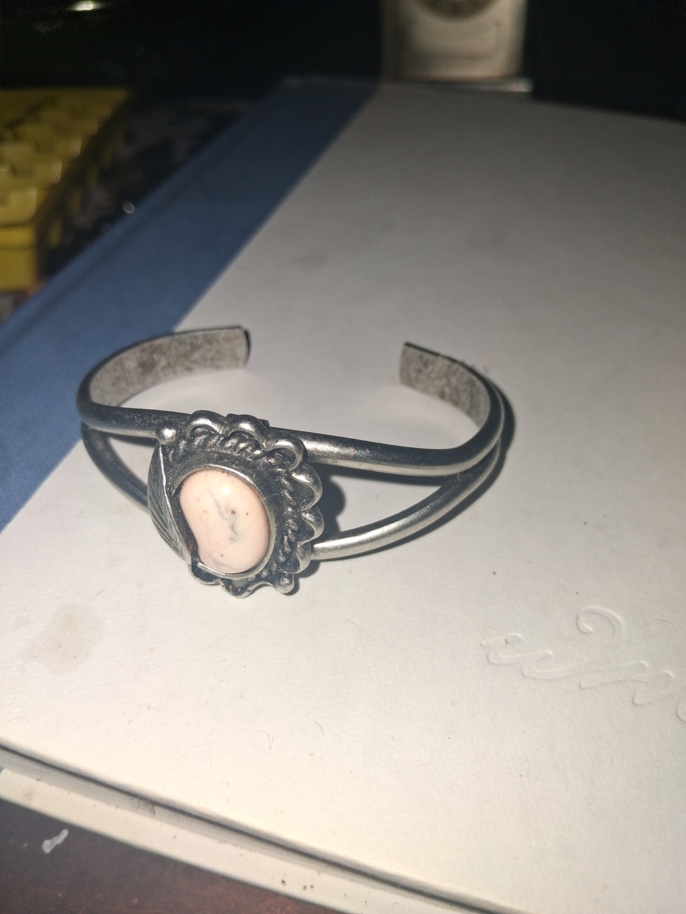Sterling Silver Pink Opal Cuff Bracelet